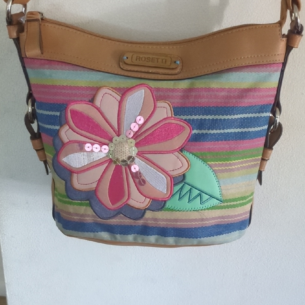 Rosetti Colorful Striped Floral Shoulder Bag - Picture 6 of 11